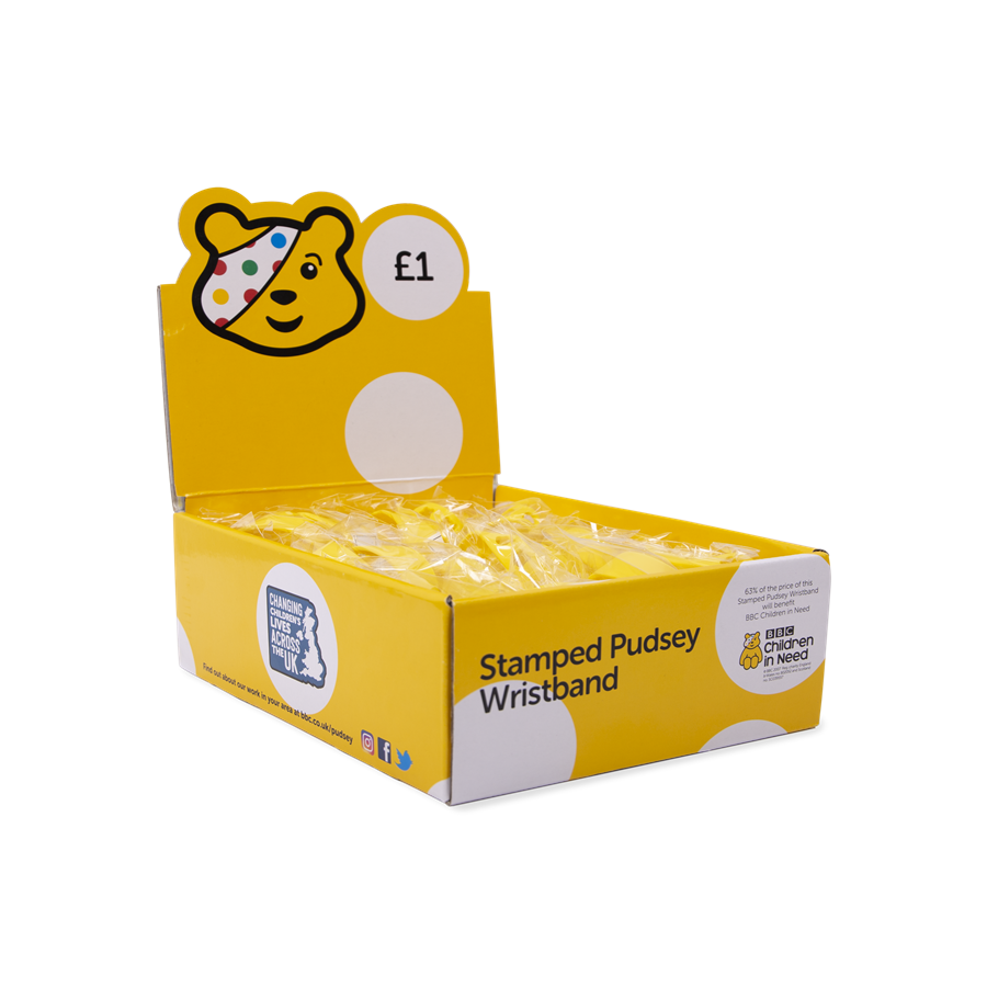 Pudsey Stamped Wristbands Box of 50 - BBC Children in Need